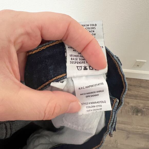 [Hudson] Nico Mid Rise Ankle Skinny Jeans Dark Wash Ripped Knee Distressed Sz 29 - Picture 11 of 11